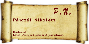 Pánczél Nikolett névjegykártya